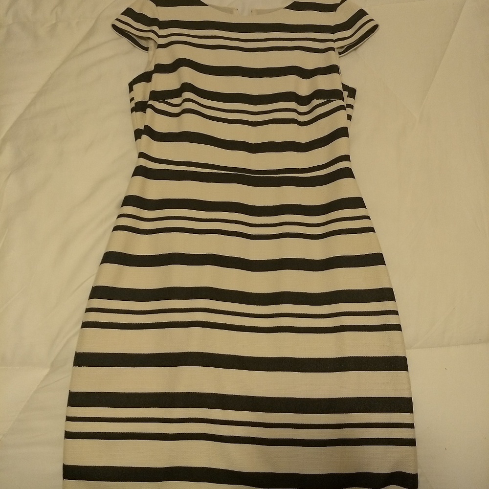 J. Crew Navy and cream dress